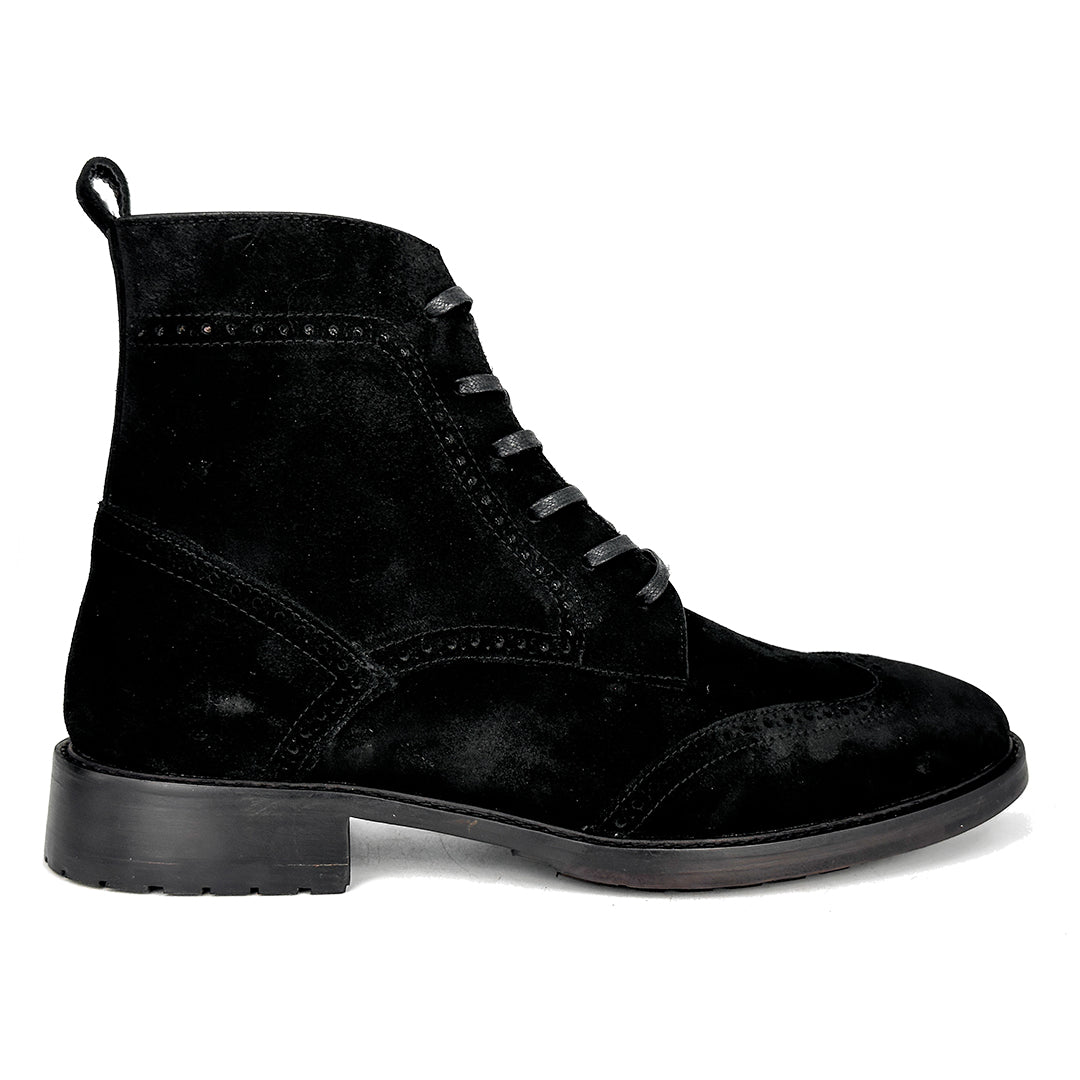BLACK SUEDE PETER BOOTS