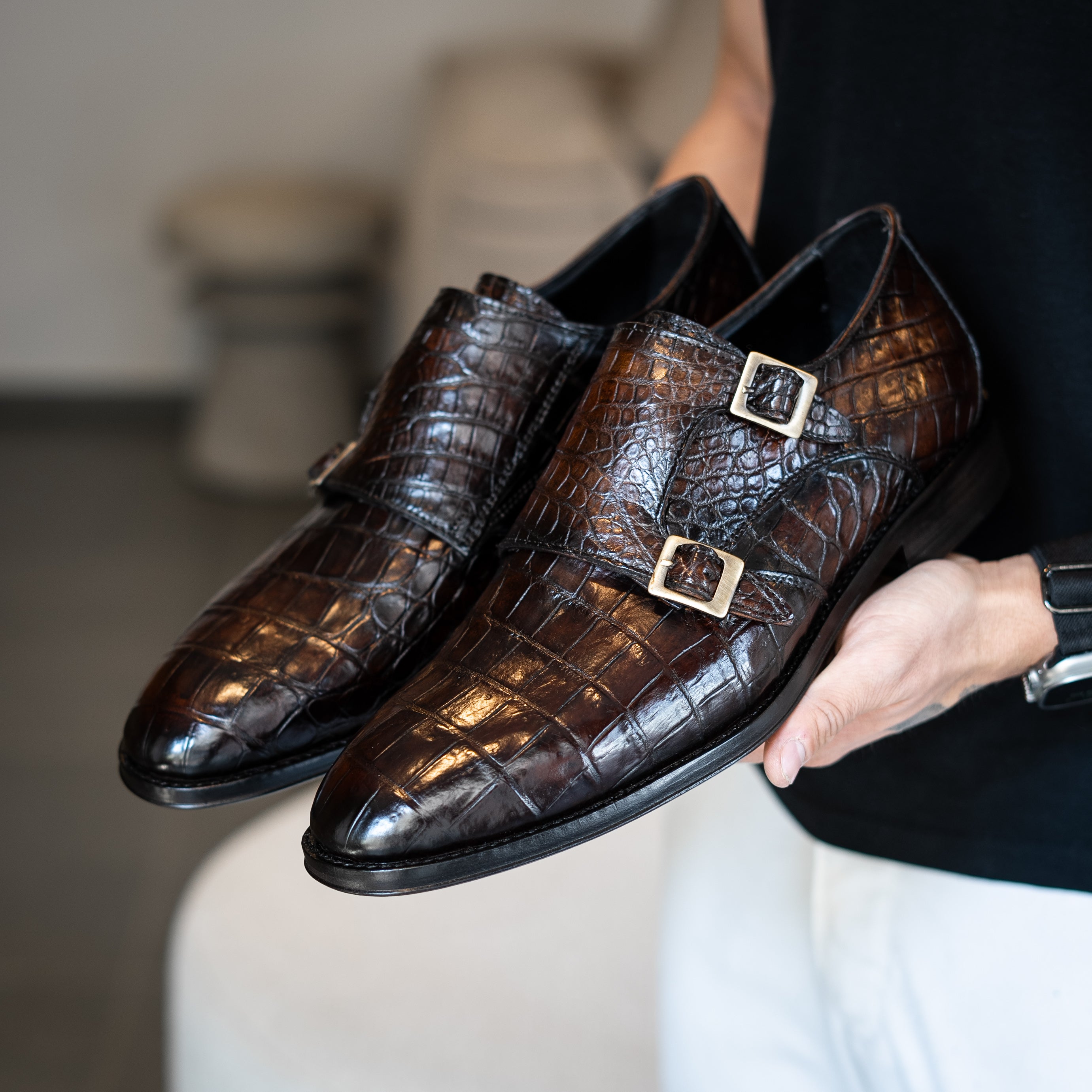 DARK BROWN CROCO XAVIER