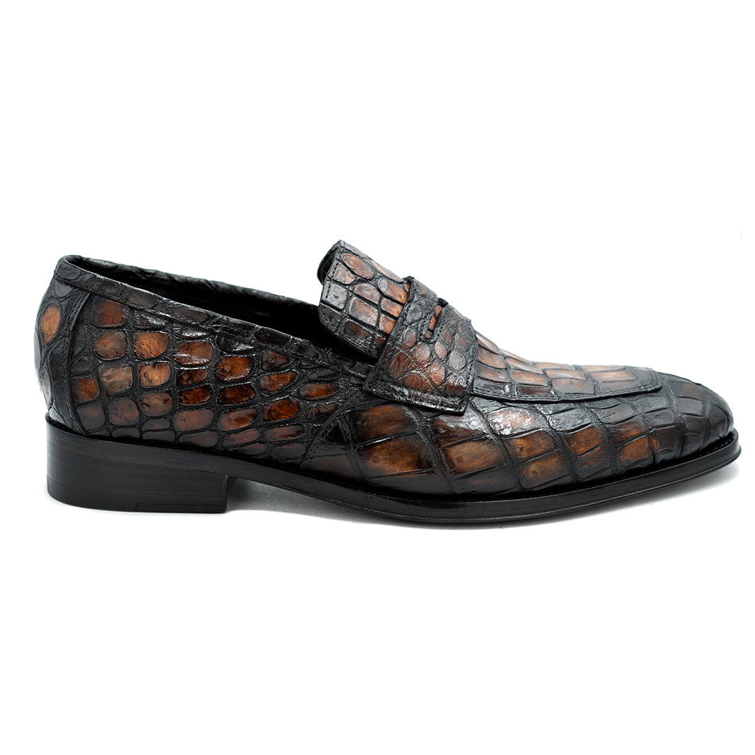 BROWN & BLACK CROCO DORIAN