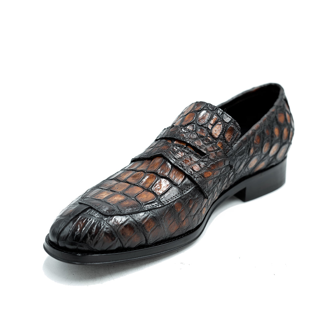 BROWN & BLACK CROCO DORIAN