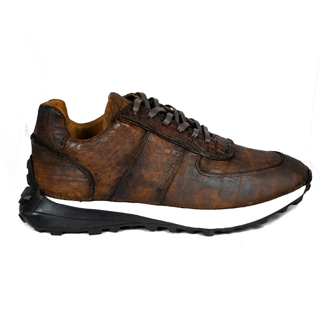 BROWN CROCO ENZO SNEAKER