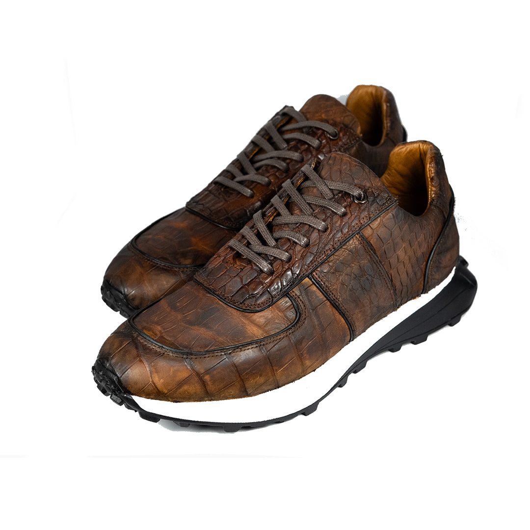 BROWN CROCO ENZO SNEAKER