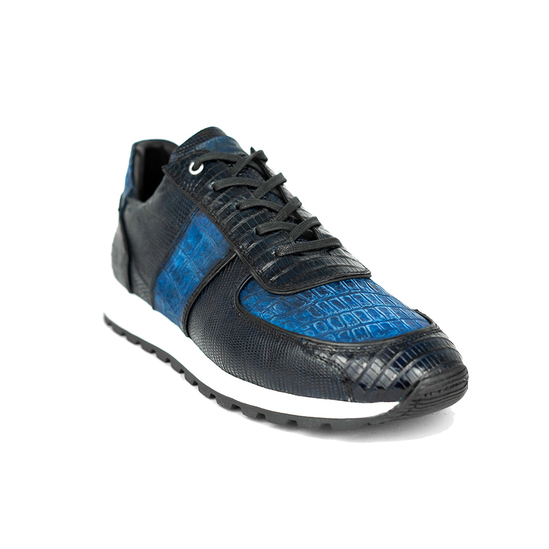 BLUE ENZO SNEAKER (Lizard & Crocodile)