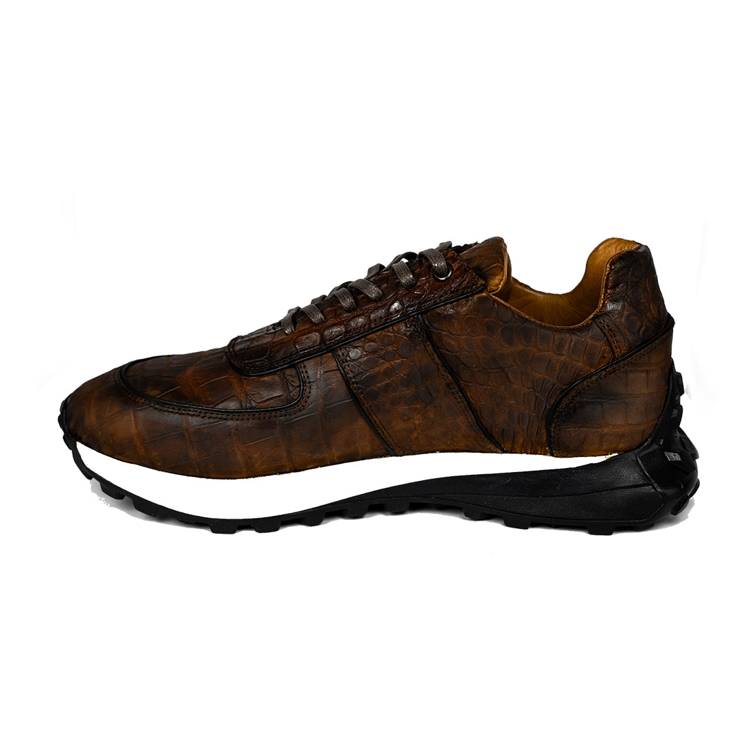 BROWN CROCO ENZO SNEAKER