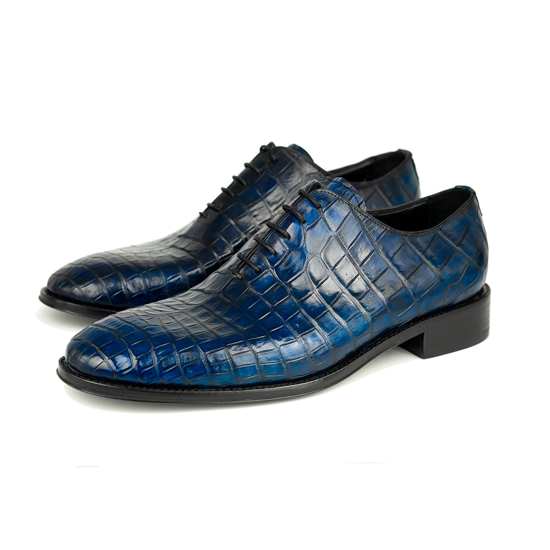 NAVY BLUE WHOLECUT CROCO HUGO