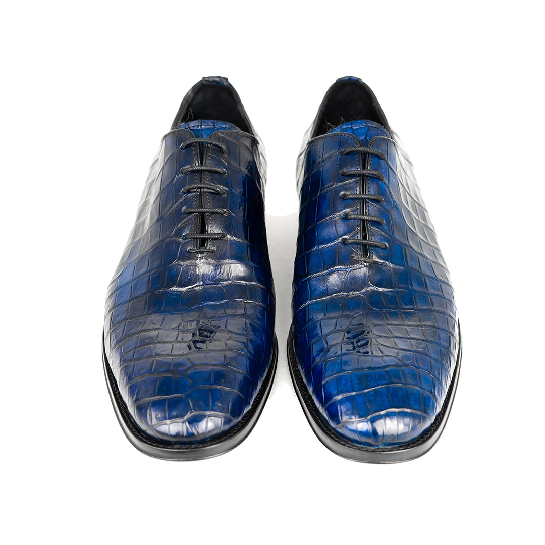 NAVY BLUE WHOLECUT CROCO HUGO