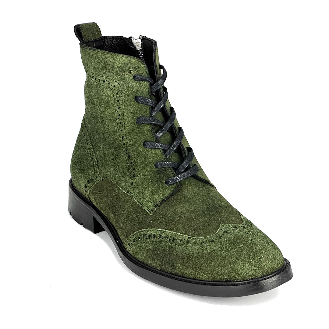 GREEN SUEDE PETER BOOTS