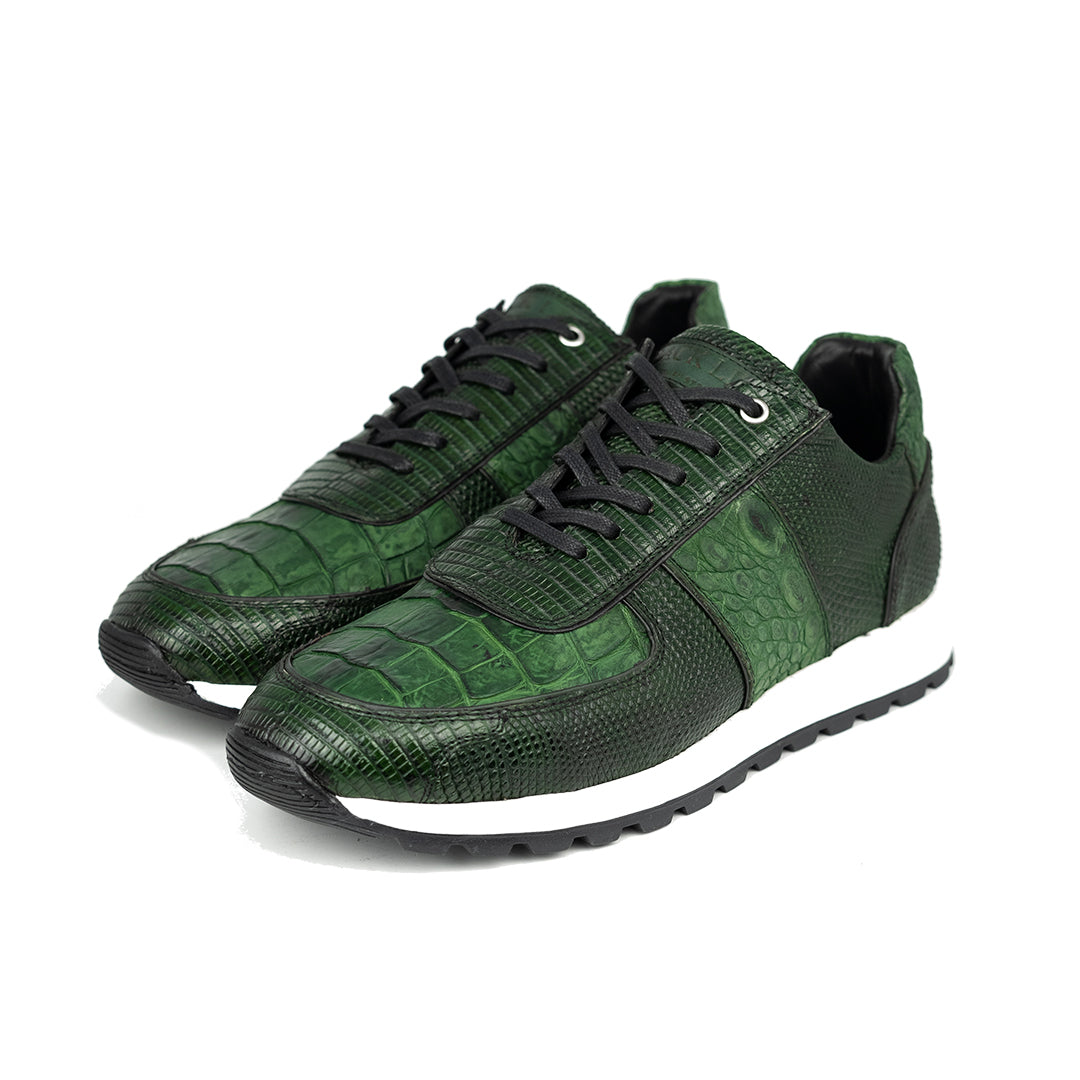 GREEN ENZO SNEAKER (Lizard & Crocodile)