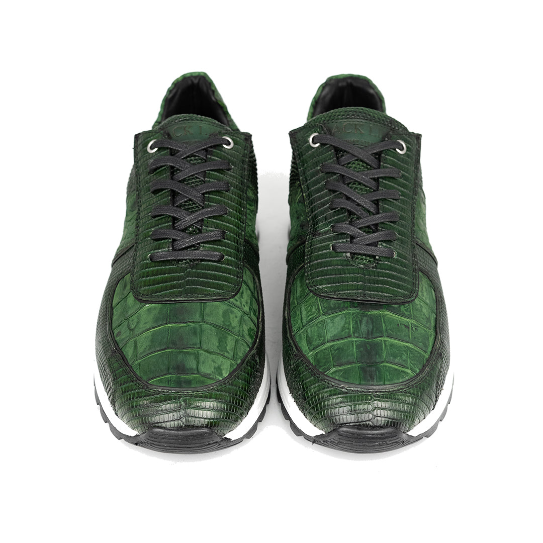 GREEN ENZO SNEAKER (Lizard & Crocodile)