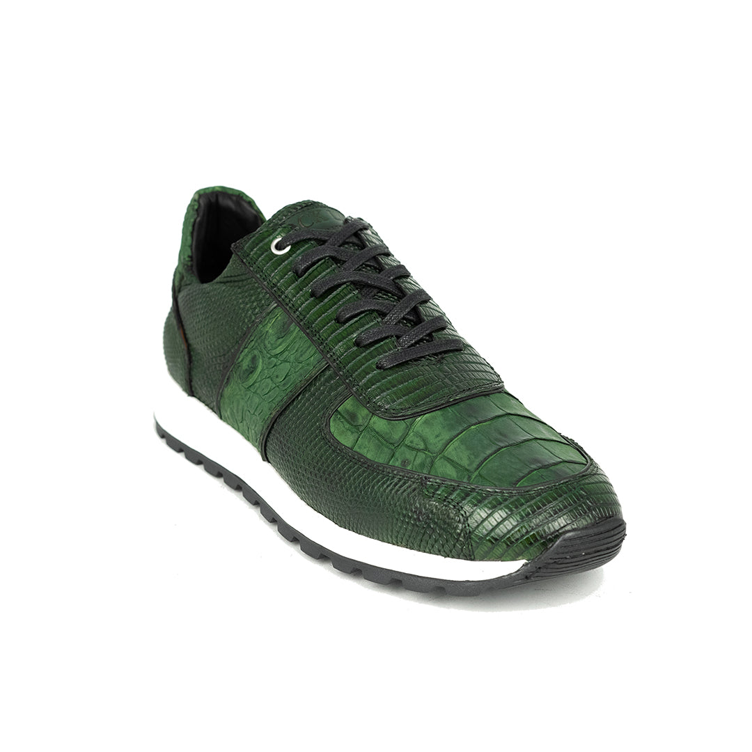 GREEN ENZO SNEAKER (Lizard & Crocodile)