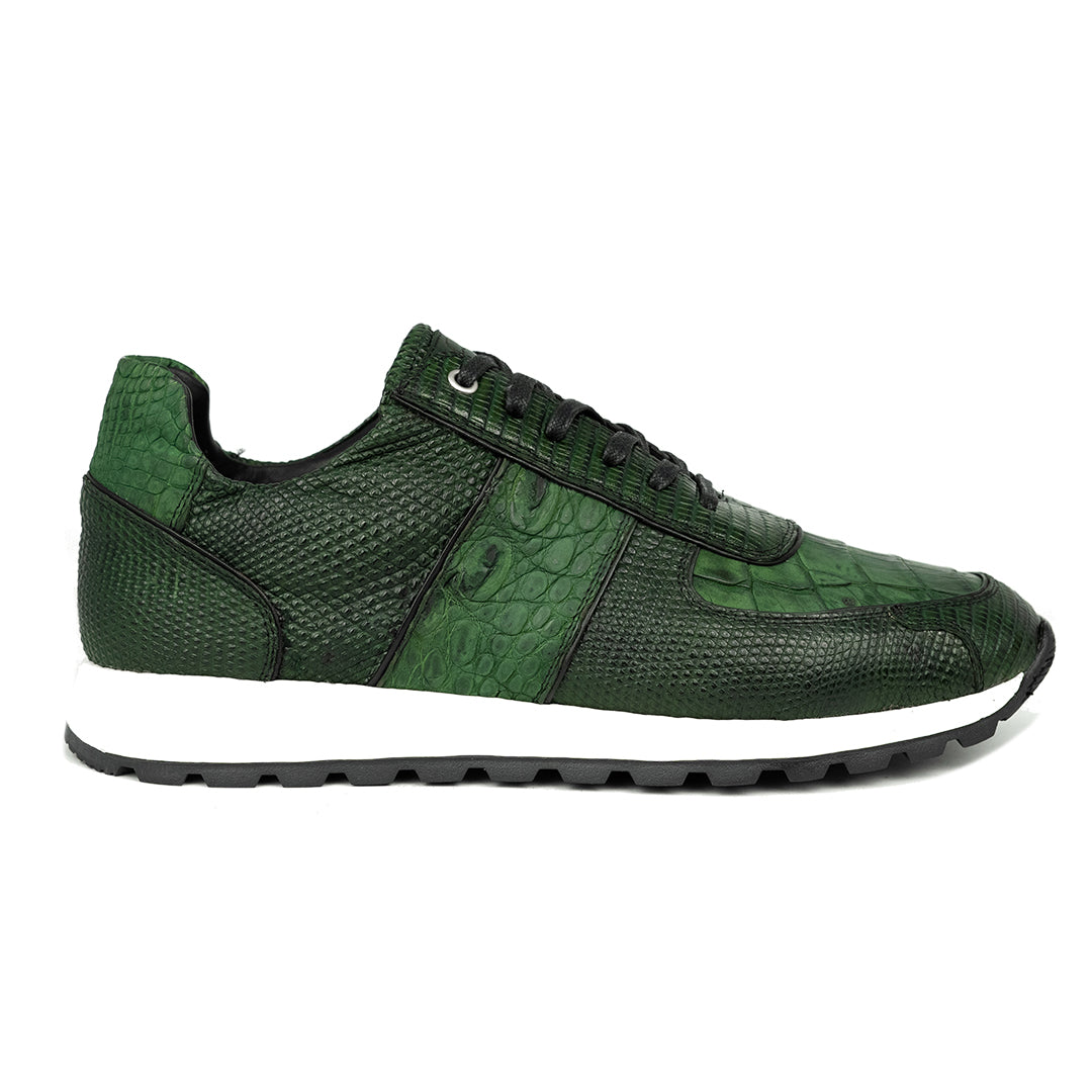 GREEN ENZO SNEAKER (Lizard &amp; Crocodile)