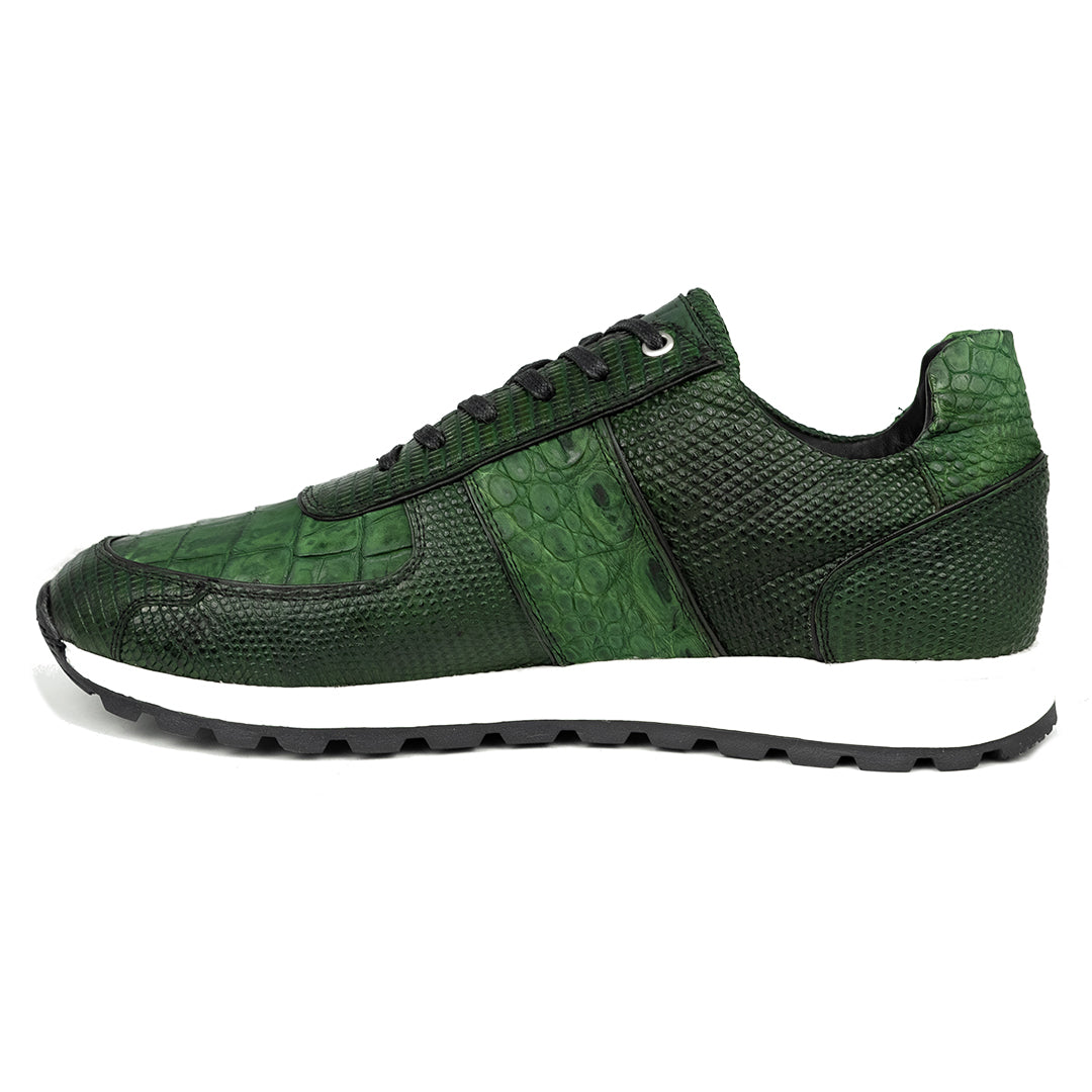 GREEN ENZO SNEAKER (Lizard & Crocodile)