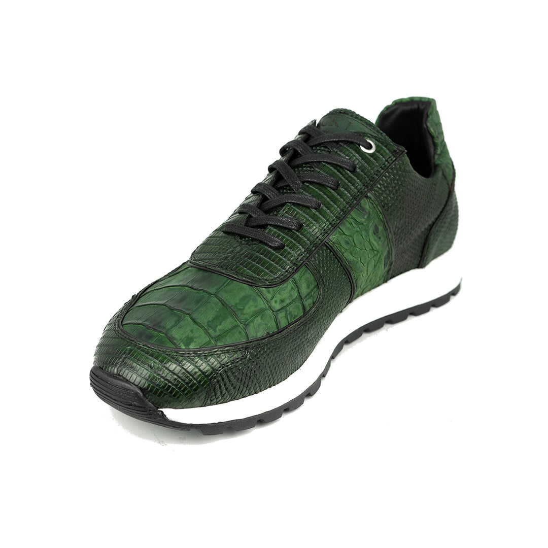 GREEN ENZO SNEAKER (Lizard & Crocodile)