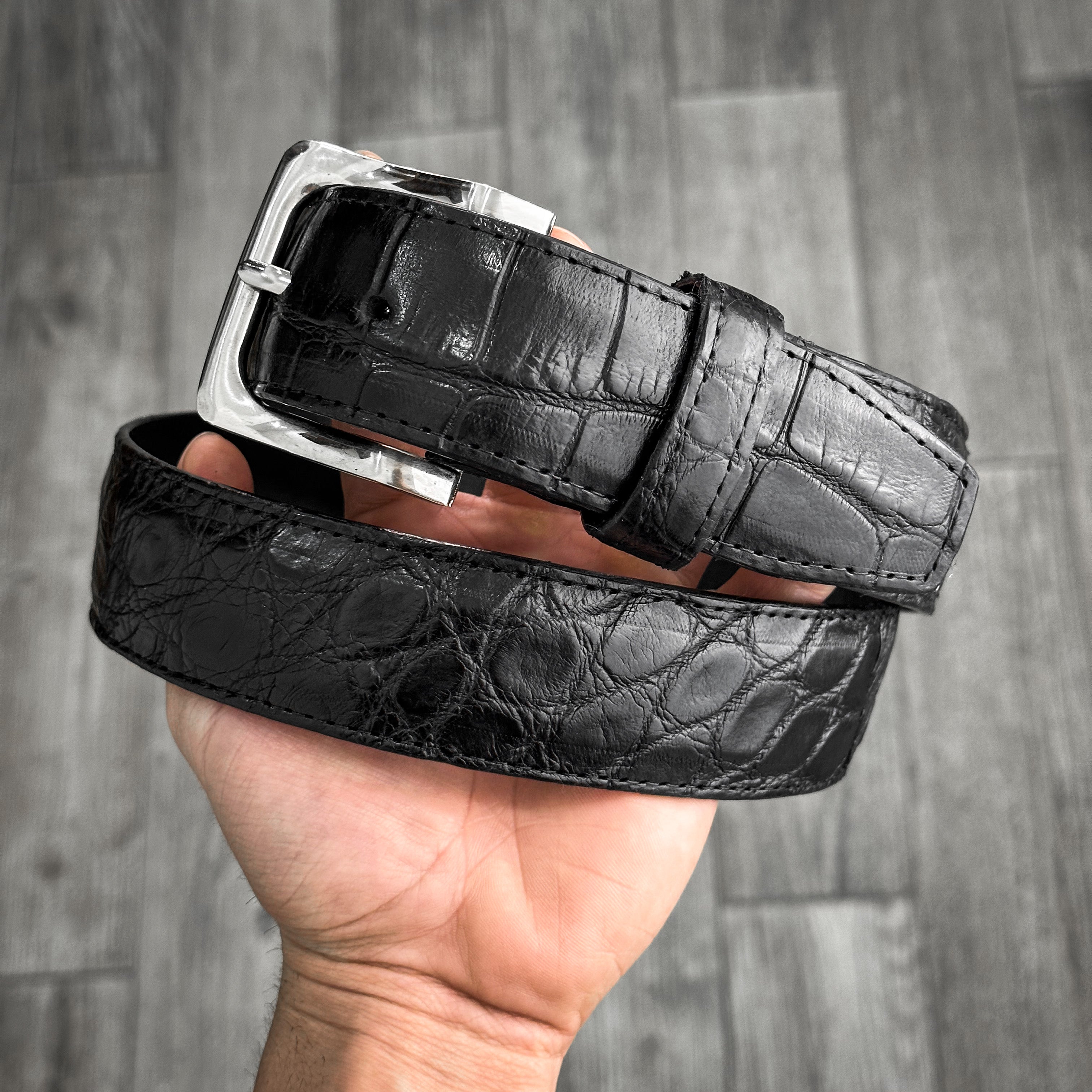 BLACK CROCO BELT